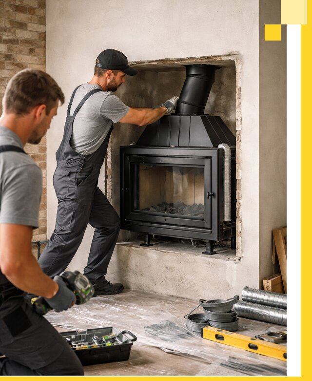 Установка каминных топок в Нерюнгри: монтаж, подключение