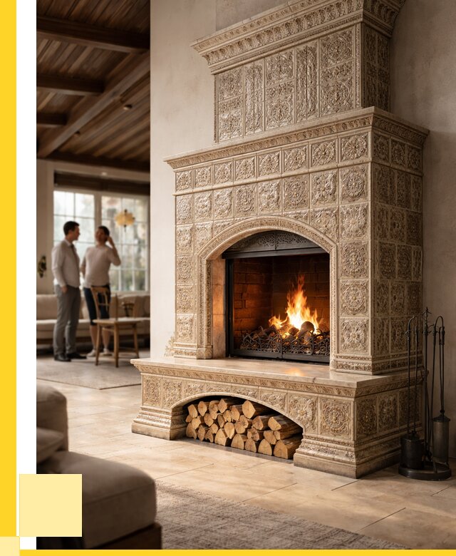 Купить изразцовый камин в Нерюнгри от 271500 р. | ЭриданНрю