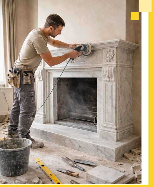 Изготовление и установка мраморных каминов в Нерюнгри под ключ