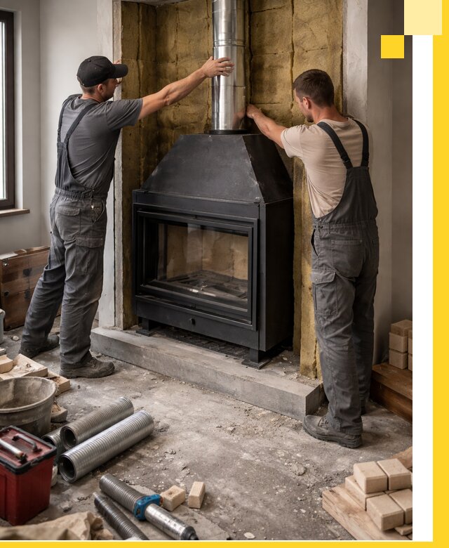 Изготовление и монтаж закрытых каминов в Нерюнгри под ключ
