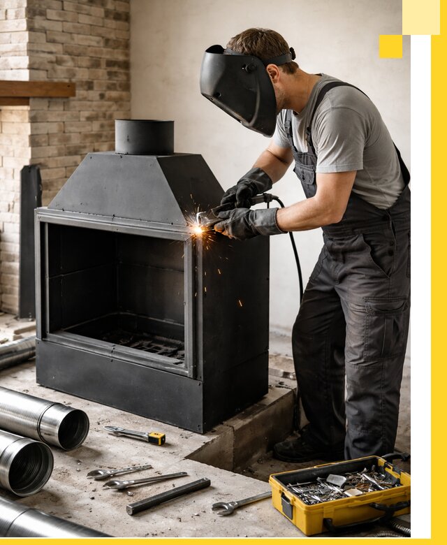 Продажа и установка металлических каминов в Нерюнгри под ключ