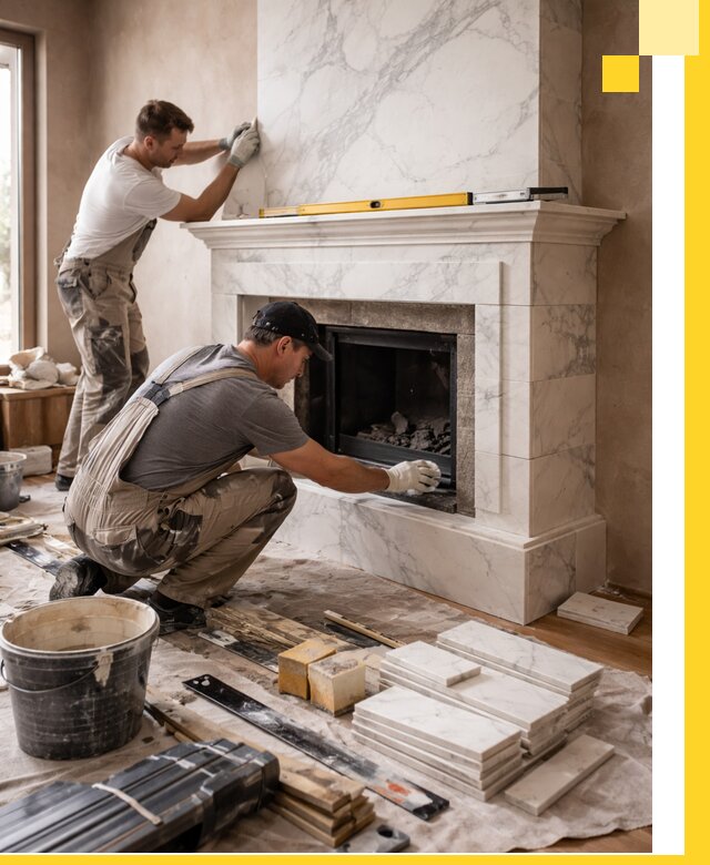 Отделка каминов в Нерюнгри качественные облицовочные работы