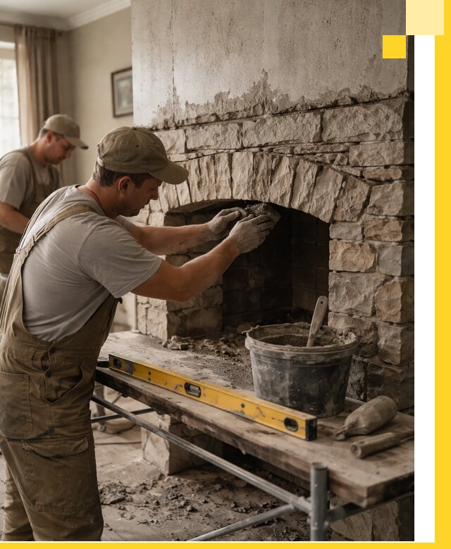 Изготовление каминов под ключ в Нерюнгри, монтаж и отделка