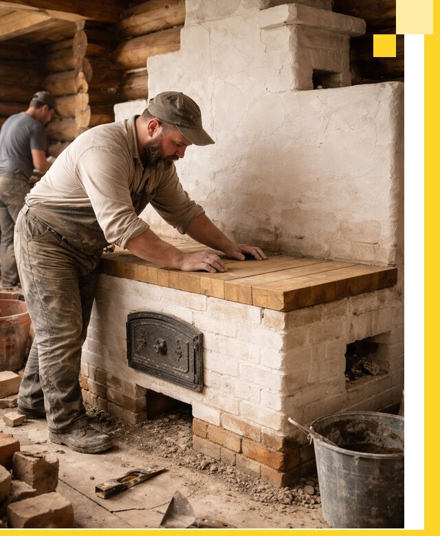 Проектирование и установка русской печи с лежанкой в Нерюнгри