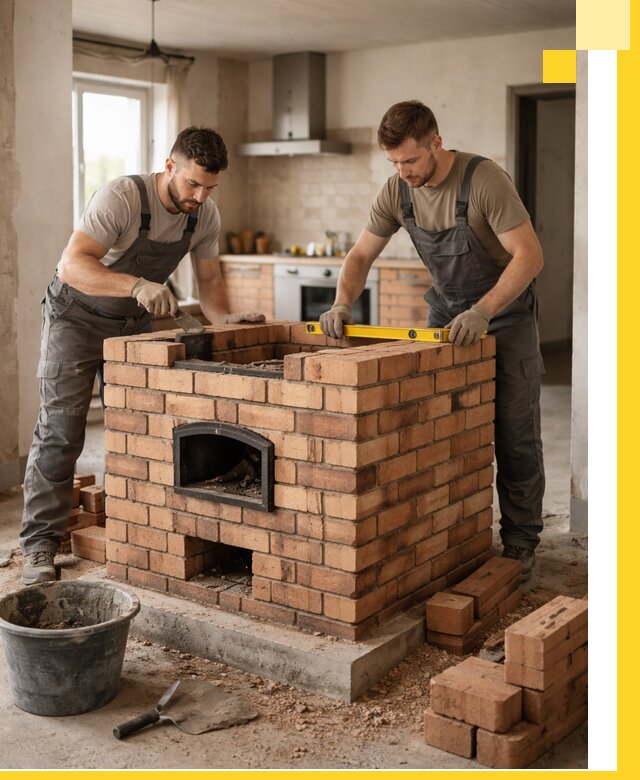 Установка и монтаж печей в частном доме в Нерюнгри под ключ