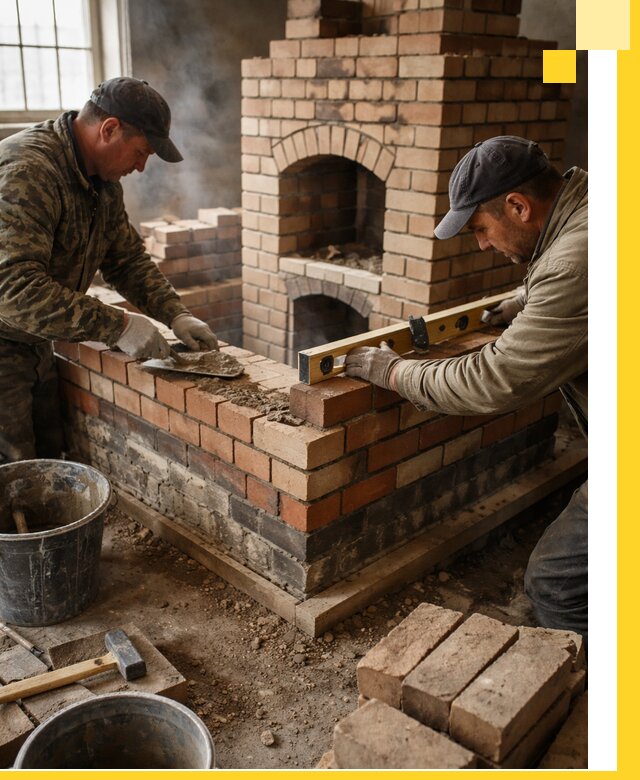 Изготовление и монтаж печей и каминов из кирпича в Нерюнгри