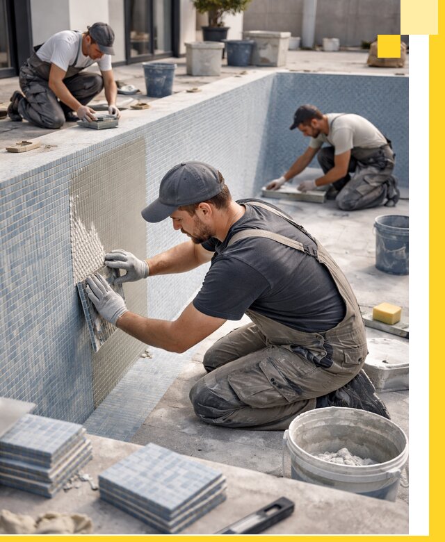 Облицовка бассейнов в Нерюнгри плитка мозаика гидроизоляция