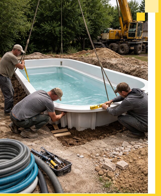 Установка и монтаж композитных бассейнов под ключ в Нерюнгри