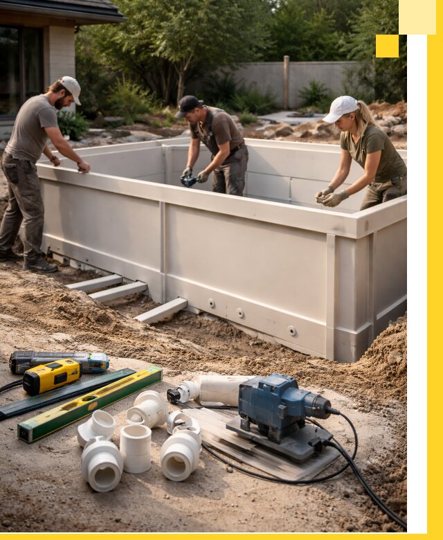 Установка полипропиленовых бассейнов под ключ в Нерюнгри