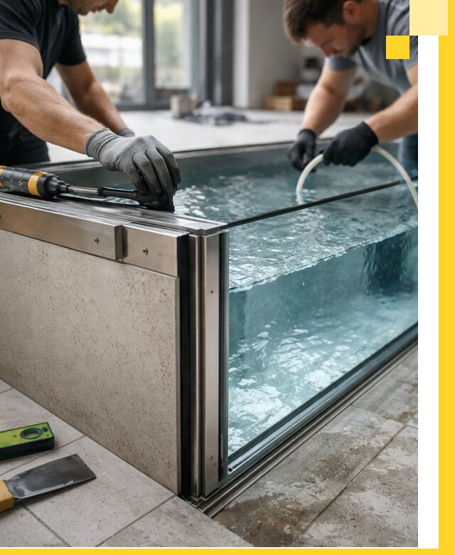 Проектирование и монтаж стеклянных бассейнов в Нерюнгри