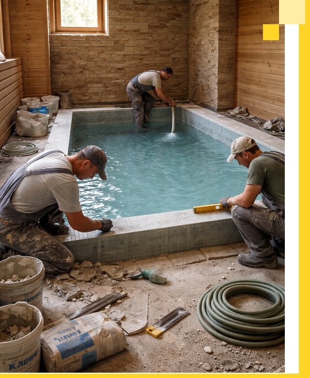 Проектирование и строительство бассейнов для бани в Нерюнгри