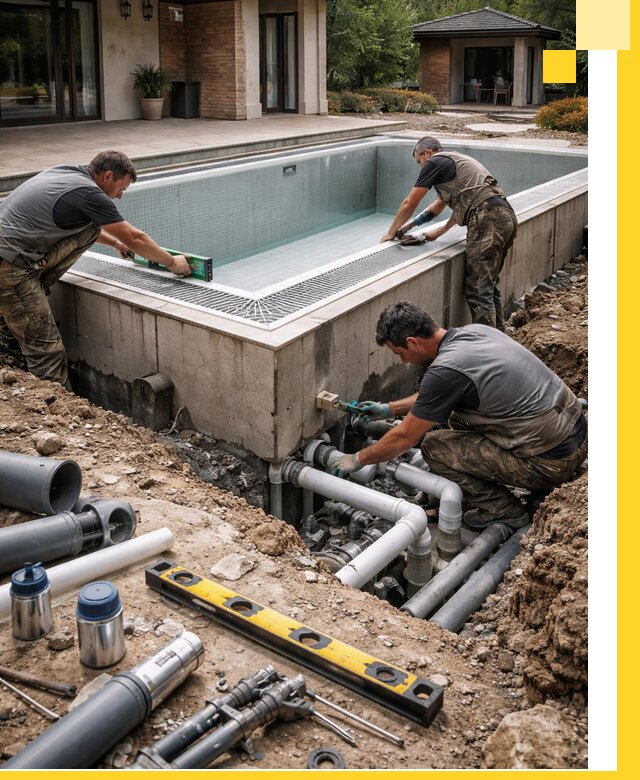 Строительство переливных бассейнов в Нерюнгри под ключ