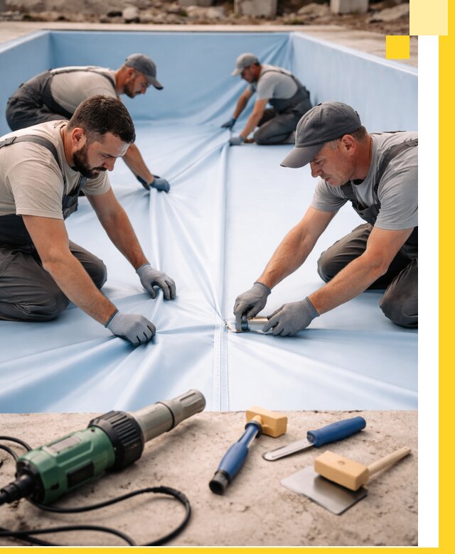 ПВХ пленка для бассейнов с монтажом и гарантией в Нерюнгри