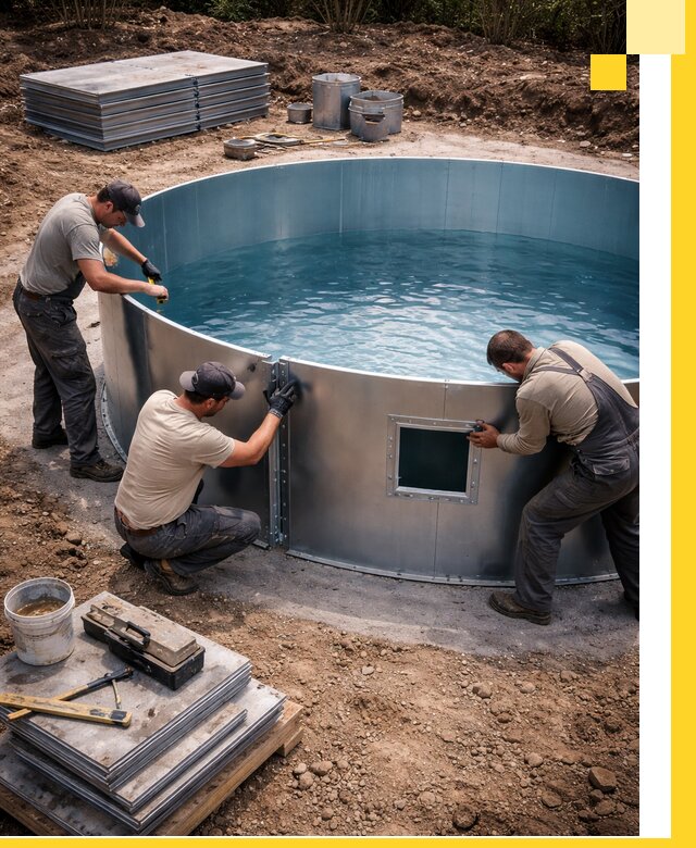 Круглые бассейны под ключ в Нерюнгри проектирование и монтаж