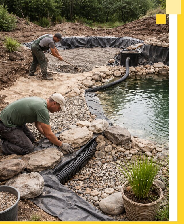 Строительство природных бассейнов и озер в Нерюнгри под ключ