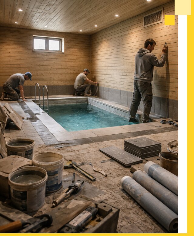 Строительство бани с бассейном и сауной под ключ в Нерюнгри