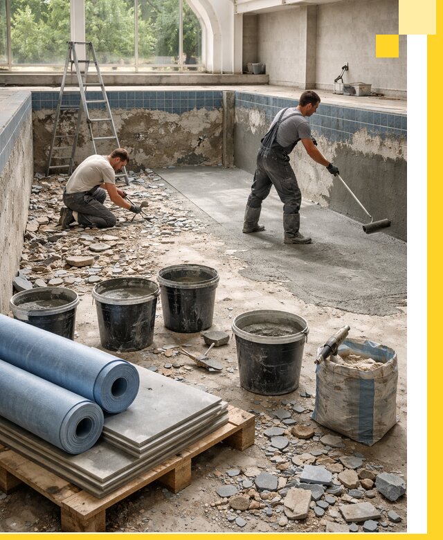 Реконструкция бассейнов в Нерюнгри: ремонт, гидроизоляция