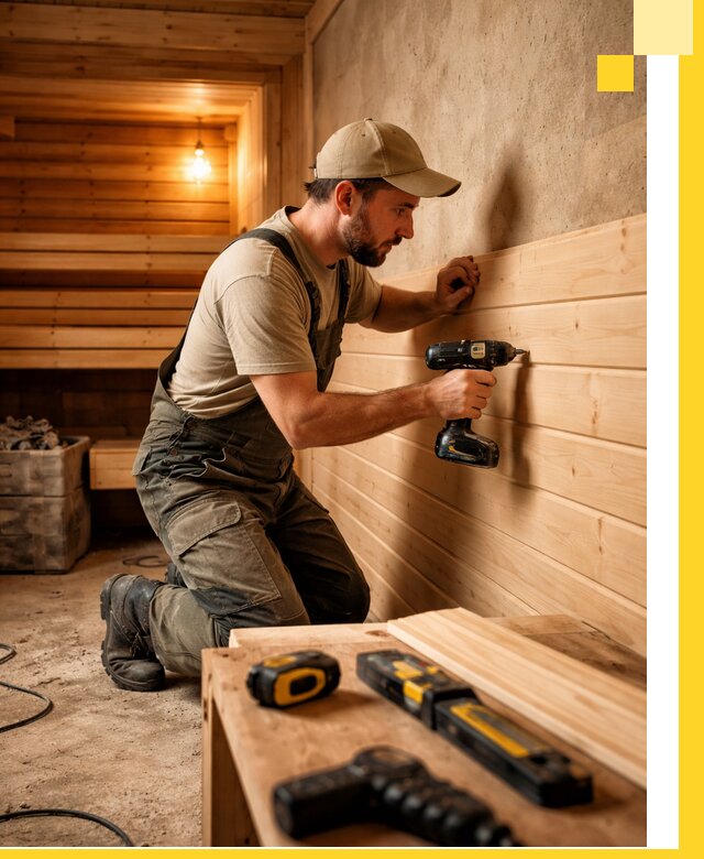 Профессиональная внутренняя отделка бани в Нерюнгри под ключ