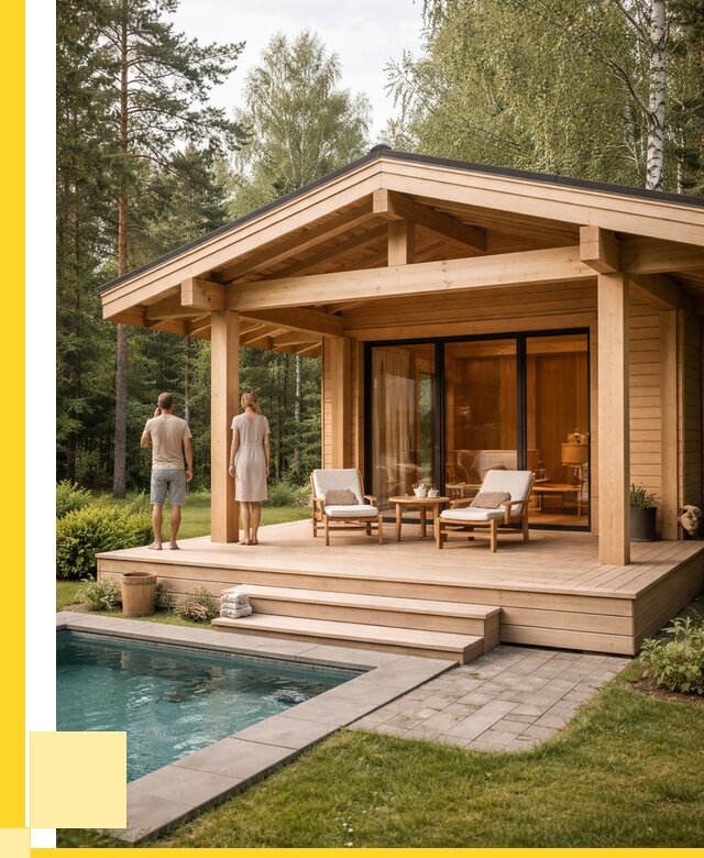 Бани с террасой под ключ в Нерюнгри от 651600 р. | ЭриданНрю