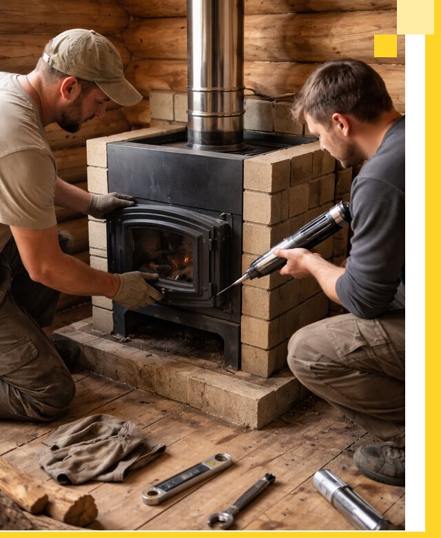 Монтаж и установка печи в бане под ключ с гарантией в Нерюнгри