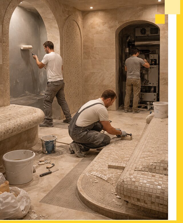 Строительство бани с хамамом и бассейном под ключ в Нерюнгри