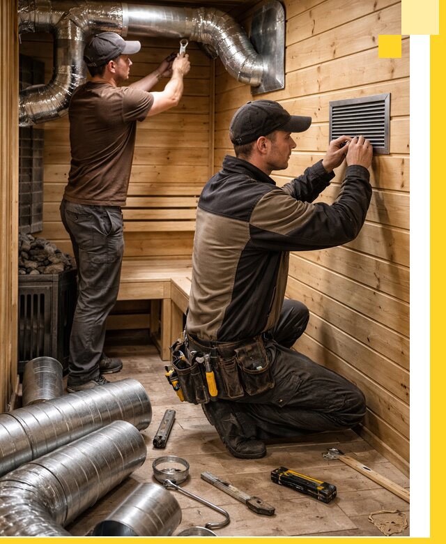 Проектирование и монтаж вентиляции бани в Нерюнгри под ключ