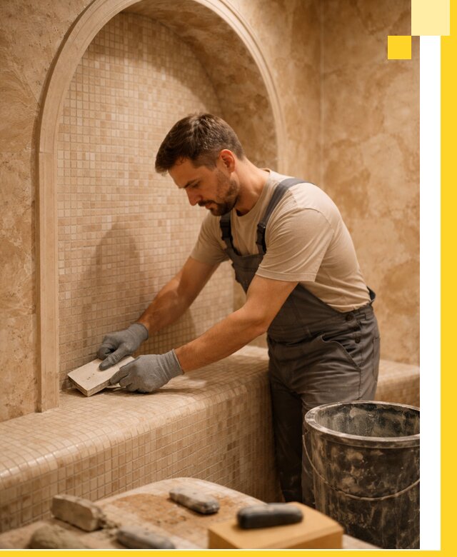 Профессиональная отделка хамамов с мозаикой под ключ в Нерюнгри